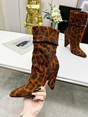 YSL Boots Leopard Printed Suede - 5