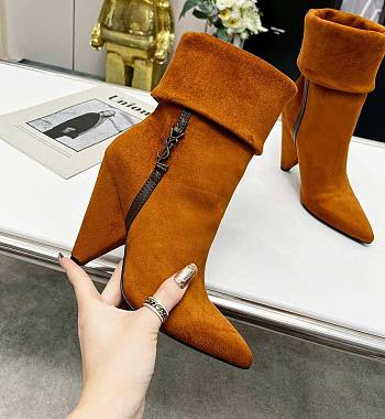 YSL Boots Brown Suede