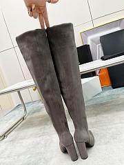 YSL Knee High Boots Gray Suede - 5