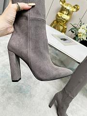 YSL Knee High Boots Gray Suede - 6