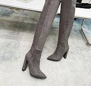 YSL Knee High Boots Gray Suede - 1