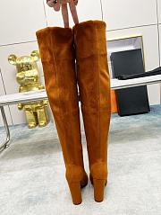 YSL Knee High Boots Brown Suede - 5