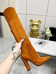 YSL Knee High Boots Brown Suede - 3