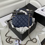 CC Vanity with Chain Navy Blue Lambskin - 6