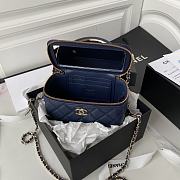 CC Vanity with Chain Navy Blue Lambskin - 5