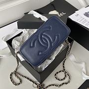 CC Vanity with Chain Navy Blue Lambskin - 4