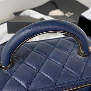 CC Vanity with Chain Navy Blue Lambskin - 3