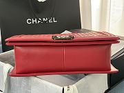 CN LeBoy Medium Red Lambskin Bag with Silver Hardware 30cm - 3