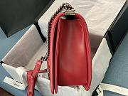 CN LeBoy Medium Red Lambskin Bag with Silver Hardware 30cm - 4