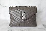 YSL Medium Loulou 32 Gray Storm Leather Silver Hardware - 1