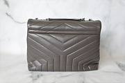 YSL Medium Loulou 32 Gray Storm Leather Silver Hardware - 2