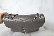 YSL Medium Loulou 32 Gray Storm Leather Silver Hardware - 4