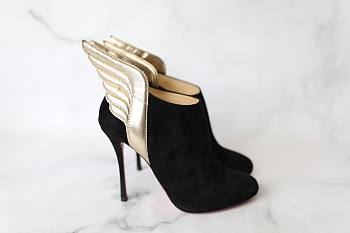 Christian Louboutin Mercura Wing Ankle Boots Black Suede WA001