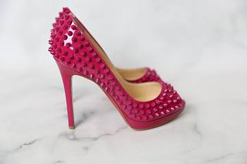 Christian Louboutin Yolanda Spike Peep Toe Pumps Hot Pink