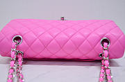 Chanel Flap Bag Medium Neon Hot Pink Silver Hardware - 4