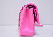 Chanel Flap Bag Medium Neon Hot Pink Silver Hardware - 3