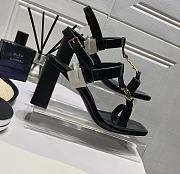 YSL Cassandra Heeled Sandals in Patent Leather Gold-Tone - 5