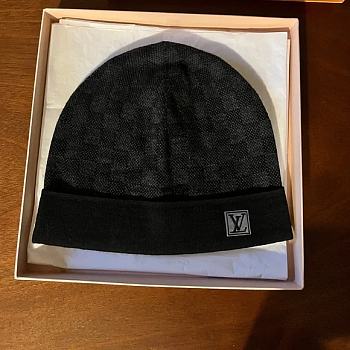 Set LV Petit Damier Hat Wool Black/Gray/Brown 