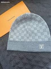 Set LV Petit Damier Hat Wool Black/Gray/Brown  - 3