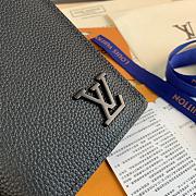 LV Brazza Wallet 18 Black Taurillon Leather - 3