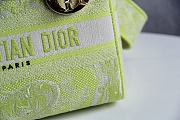 Lady Dior D-Lite Medium 24 Multicolor Fluorescent Green Toile de Jouy 10324 - 5