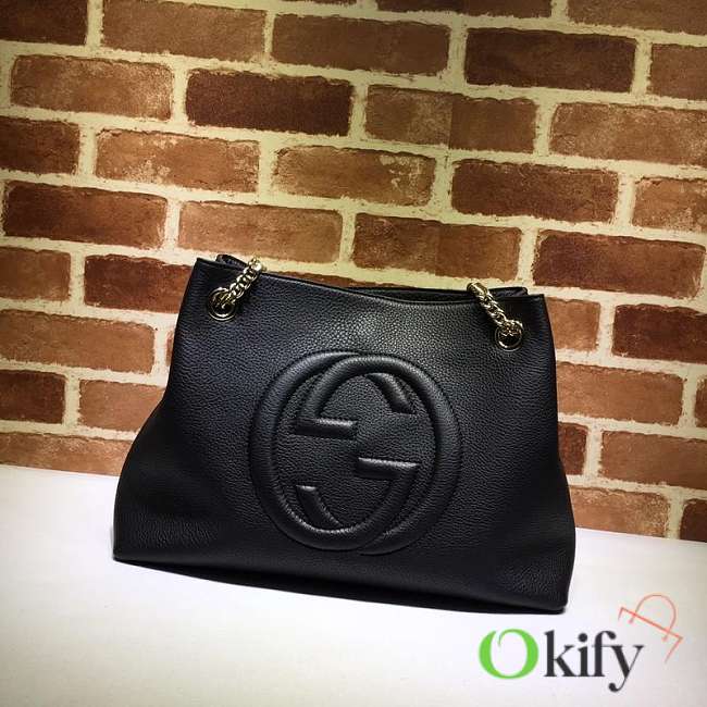 Gucci soho chain shoulder bag 38 black leather - 1