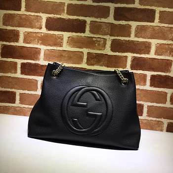 Gucci soho chain shoulder bag 38 black leather