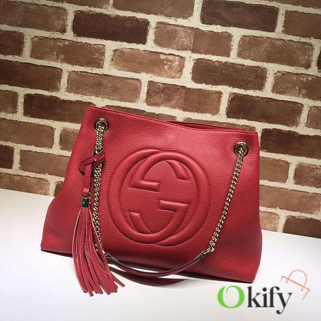 Gucci soho chain shoulder bag 38 red leather - 1