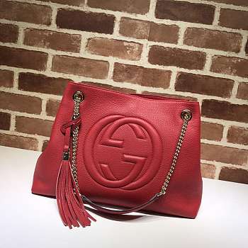 Gucci soho chain shoulder bag 38 red leather
