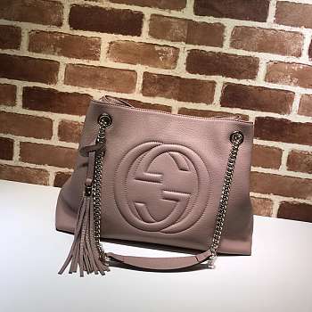 Gucci soho chain shoulder bag 38 pink nude leather