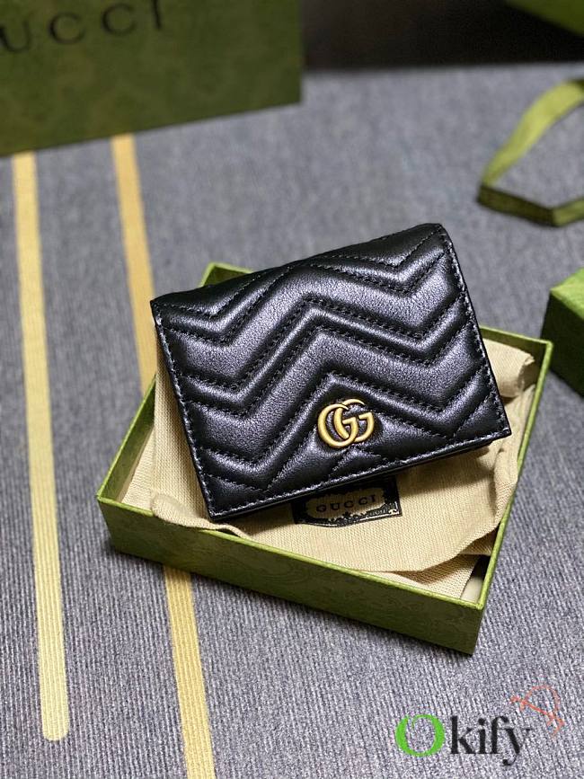 Gucci GG marmont wallet 11 black leather - 1