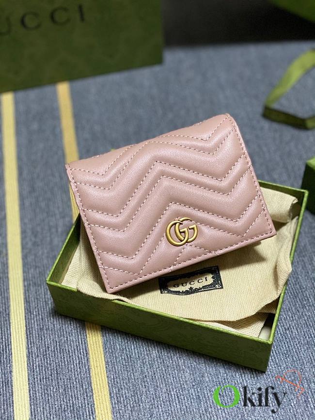 Gucci GG marmont wallet 11 pink leather - 1