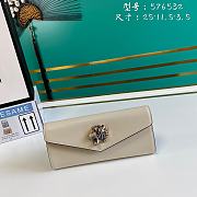 Gucci Broadway Leather Clutch 25 Tiger In White 10384 - 1