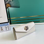Gucci Broadway Leather Clutch 25 Tiger In White 10384 - 5