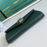Gucci Broadway Leather Clutch 25 Tiger In Green 10385 - 6