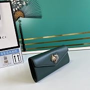 Gucci Broadway Leather Clutch 25 Tiger In Green 10385 - 4