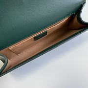 Gucci Broadway Leather Clutch 25 Tiger In Green 10385 - 3