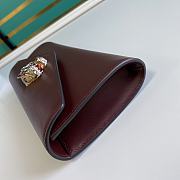 Gucci Broadway Leather Clutch 25 Tiger In Wine Red 10386 - 3