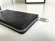 Gucci GG embossed zip around wallet 19 black leather 10387 - 4