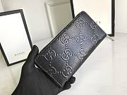 Gucci GG embossed zip around wallet 19 black leather 10387 - 3