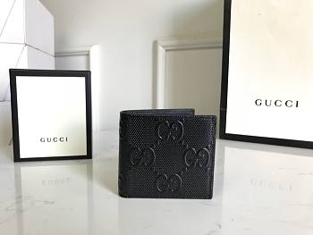 Gucci GG embossed wallet 12 black leather 10388