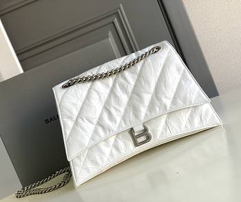 Balenciaga Crush Medium 30 Chain Bag Quilted in White