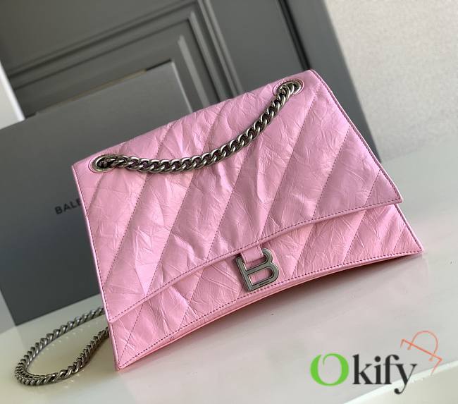 Balenciaga Crush Medium 30 Chain Bag Quilted in Pink - 1