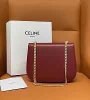 Celine Teen Chain Besace Triomphe 24.6 Wine Red Shiny Calfskin - 6