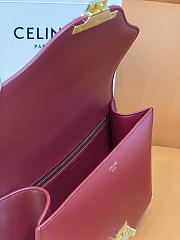 Celine Teen Chain Besace Triomphe 24.6 Wine Red Shiny Calfskin - 5