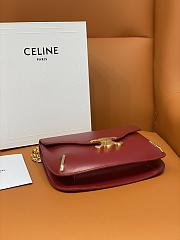 Celine Teen Chain Besace Triomphe 24.6 Wine Red Shiny Calfskin - 3