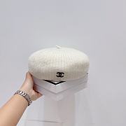 Chanel white wool beret painter hat  - 6