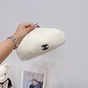 Chanel white wool beret painter hat  - 5