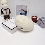 Chanel white wool beret painter hat  - 4