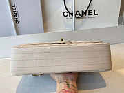 Chanel Flap Bag Medium 25 Chevron Lambskin White/Gold  - 3